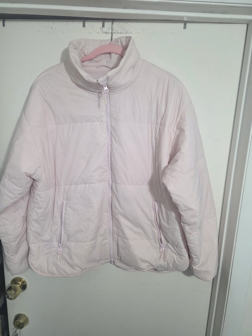 Lands' End  1X Pale Pink Women's Puffer Jacket